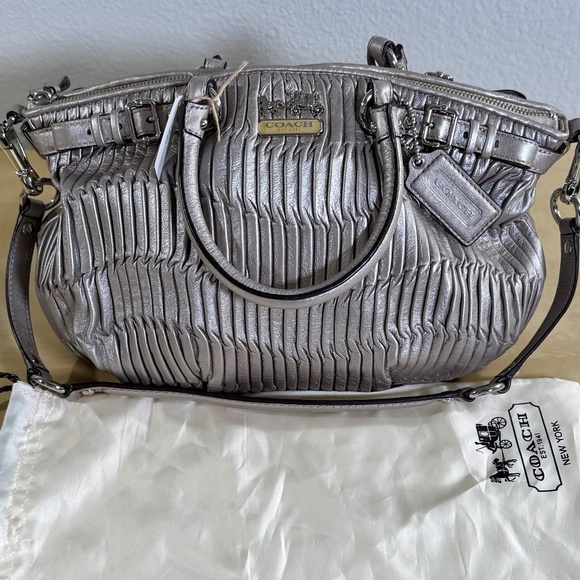 Coach Handbags - Coach Madison Sophia Gathered Leather Convertible Satchel